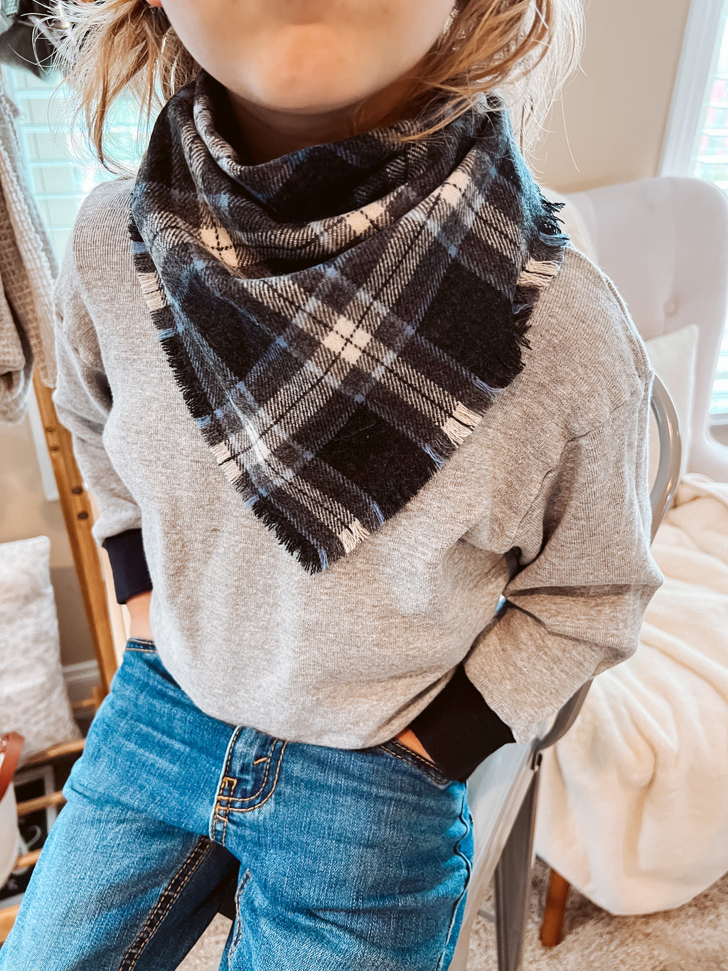 Charcoal Gray Little’s Blanket Scarf