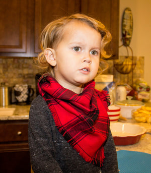 Red Flannel Bandana Scarf for Little’s