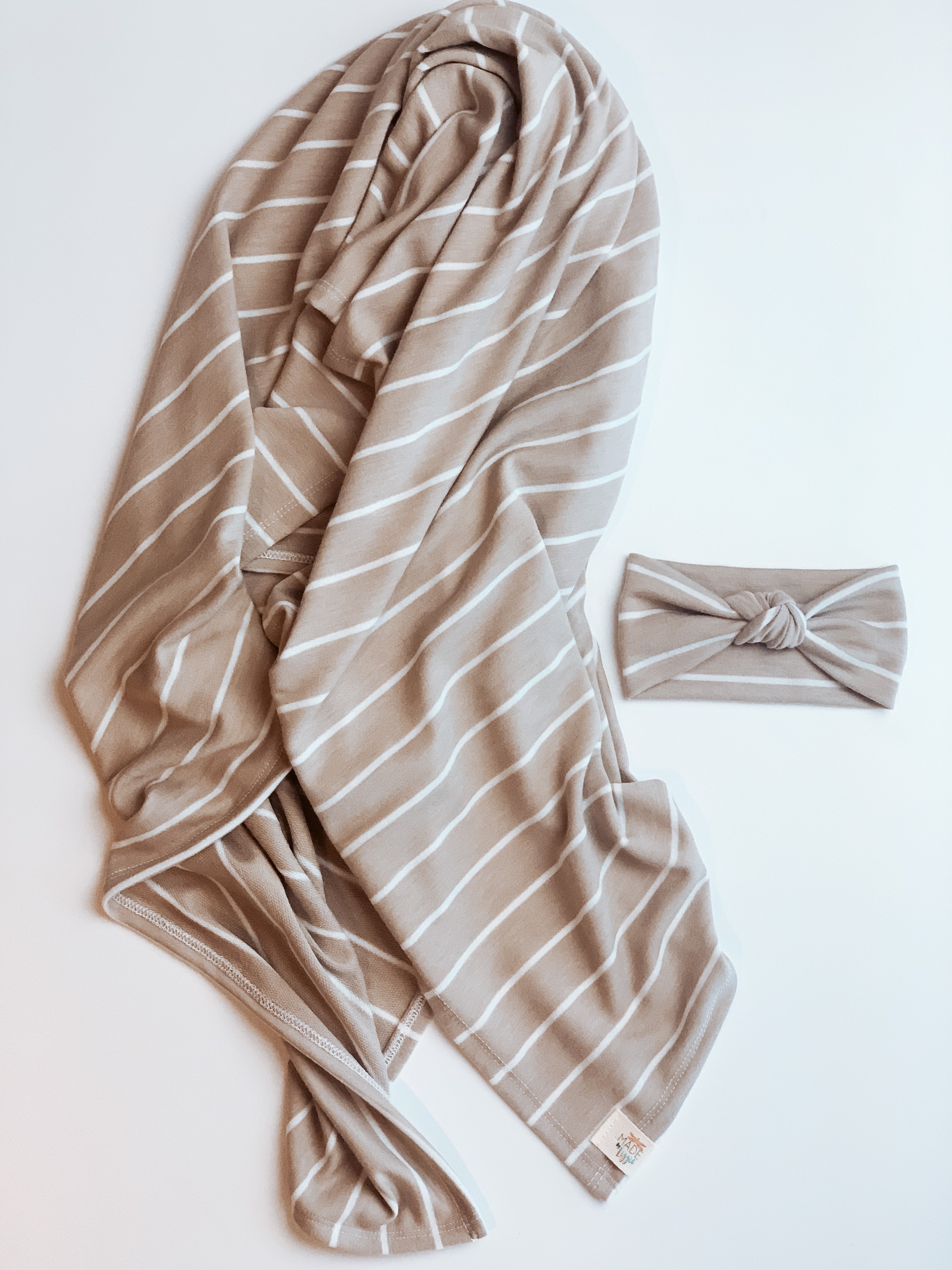 Taupe Stripes Swaddle